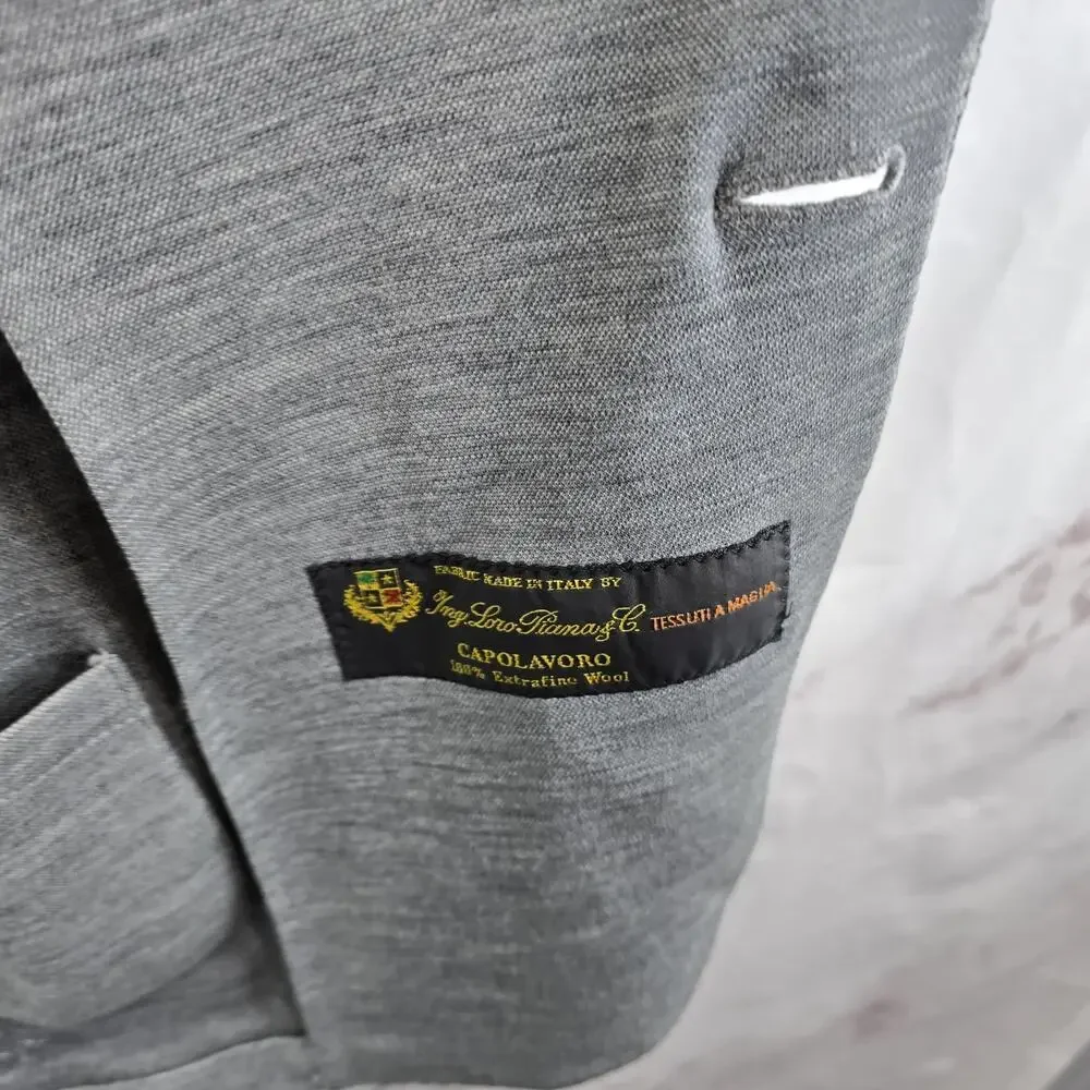 Loro Piana Blazer Mens 44 R Large Gray Unstructured Wool Extra Fine Samuelsohn